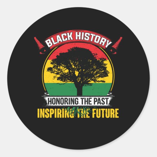 Sticker Rond Histoire Noire Inspirer L'Avenir (Devant)