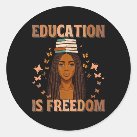 Sticker Rond Histoire noire L'éducation des enseignants est lib (Devant)