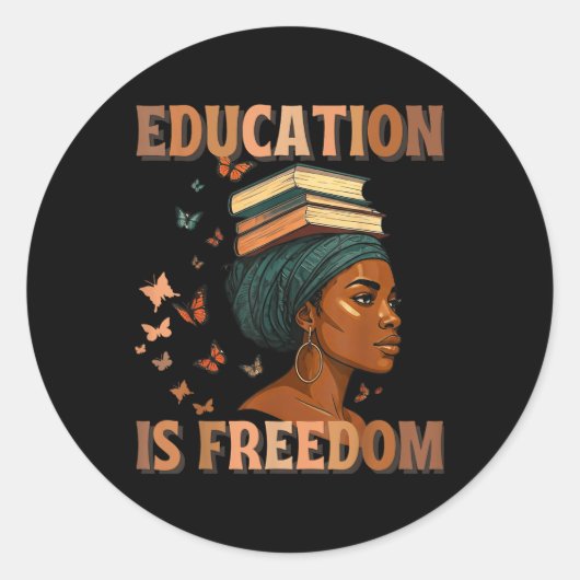 Sticker Rond Histoire noire L'éducation des enseignants est lib (Devant)