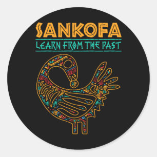 Sticker Rond histoire noire sankofa oiseau africain juneteenth