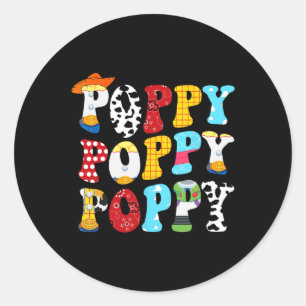 Sticker Rond Histoire Poppy Toy Boy Histoire Papa Fête des père