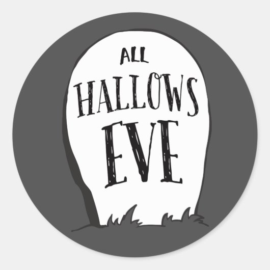 Sticker Rond Histoires de cimetière Fête d'Halloween (Devant)
