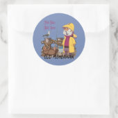 Sticker Rond Histoires De Poissons - Vieux Pêcheur (Sac)