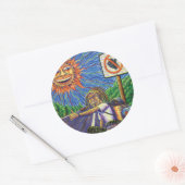 Sticker Rond Hitchiking Hobo (Enveloppe)