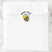 Sticker Rond Hive Cinq Funky High Cinq Bee Pun (Sac)
