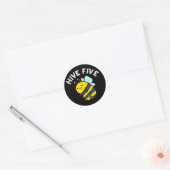 Sticker Rond Hive Cinq Funky High Cinq Bee Pun Dark BG (Enveloppe)