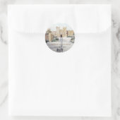 Sticker Rond Hiver à Windsor Castle Painting Mariage (Sac)