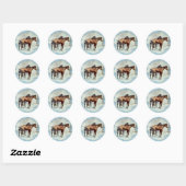 Sticker Rond HIVER APPALOOSA & FLAKES DE NEIGE par SHARON SHARP (Feuille)
