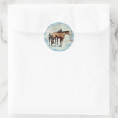 Sticker Rond HIVER APPALOOSA & FLAKES DE NEIGE par SHARON SHARP (Sac)
