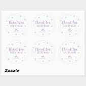 Sticker Rond Hiver, Argent et Merci violet neige beaucoup (Feuille)