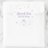 Sticker Rond Hiver, Argent et Merci violet neige beaucoup (Sac)