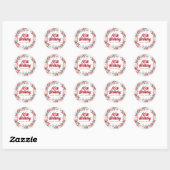 Sticker Rond Hiver Berry Wreath 80th Birthday Envelope Seal (Feuille)