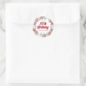Sticker Rond Hiver Berry Wreath 80th Birthday Envelope Seal (Sac)
