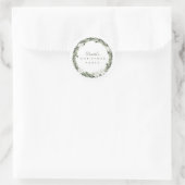 Sticker Rond Hiver Blanc Vert Noël Wreath Personnalisé (Sac)