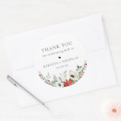Sticker Rond Hiver Botanique Floral Mariage Merci (Enveloppe)