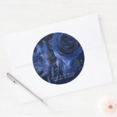 Sticker Rond Hiver Chic Floral Bleu Rose Gras Mariage Faveur (Enveloppe)