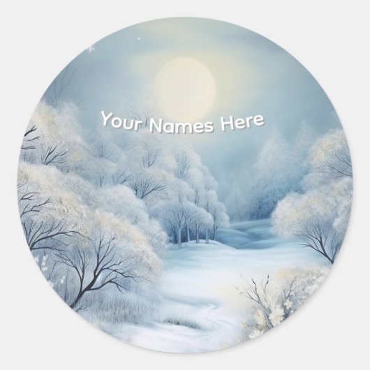 Sticker Rond HIVER dans un monde de conte de fées (Devant)