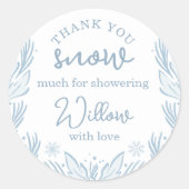 Sticker Rond Hiver Frost Flocon de neige Baby shower bébé Il fa (Devant)