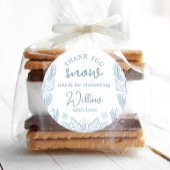 Sticker Rond Hiver Frost Flocon de neige Baby shower bébé Il fa