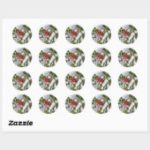 Sticker Rond Hiver - Houx recouvert de glace (Feuille)