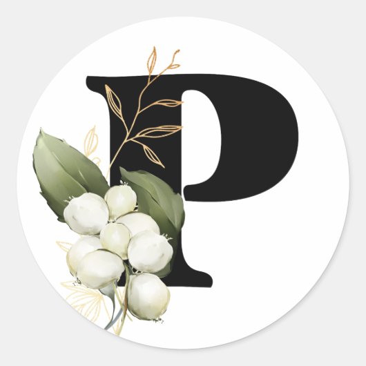 Sticker Rond hiver MONOGRAM Bulgare alphabet cyrillique Classe (Devant)