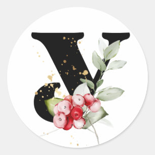 Sticker Rond hiver MONOGRAMME alphabet cyrillique bulgare  Clas