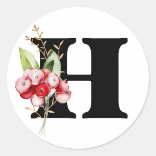 Sticker Rond hiver MONOGRAMME alphabet cyrillique bulgare Clas