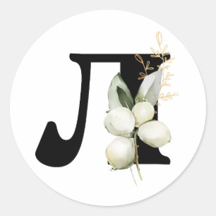 Sticker Rond hiver MONOGRAMME alphabet cyrillique bulgare Clas