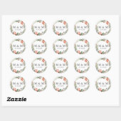 Sticker Rond Hiver mystique | Monogramme de couronne Mariage (Feuille)
