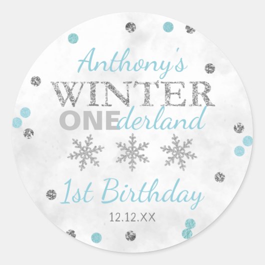 Sticker Rond Hiver ONE derland 1er anniversaire (Devant)