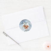 Sticker Rond Hiver ONE derland Premier anniversaire Fox Merci (Enveloppe)