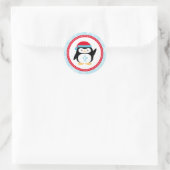 Sticker Rond Hiver ONE derland Premier Anniversaire Penguin (Sac)