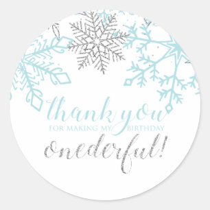 Sticker Rond Hiver Onederland Bleu Silver Feu de neige Favorise