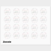 Sticker Rond Hiver Onederland Pink Silver Parties scintillant 1 (Feuille)