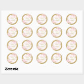 Sticker Rond Hiver ONEderland Rose et or Anniversaire Faveurs (Feuille)