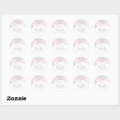 Sticker Rond Hiver Onederland Silver and Pink Snowflake (Feuille)