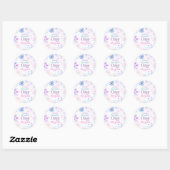 Sticker Rond Hiver Onederland Snowflakes Fille Neige Anniversai (Feuille)