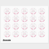 Sticker Rond Hiver Pink Snowflake Merci anniversaire (Feuille)