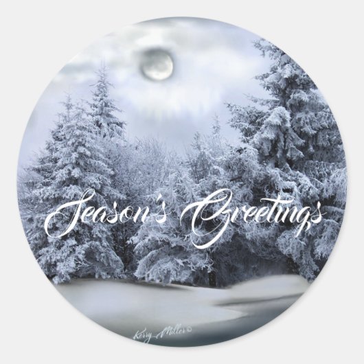 STICKER ROND HIVER WONDERLAND (Devant)