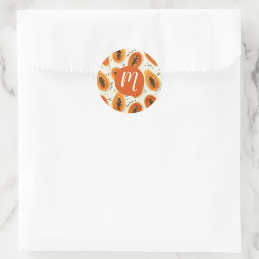 Sticker Rond Hiya Papaya Motif (Sac)