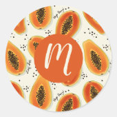 Sticker Rond Hiya Papaya Motif (Devant)