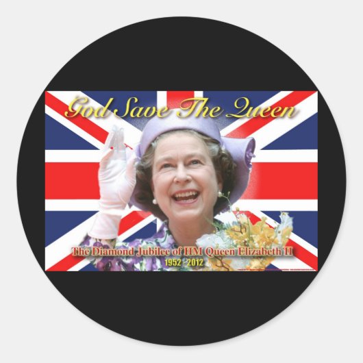 Sticker Rond HM Queen Elizabeth II Diamond Jubilee (Devant)