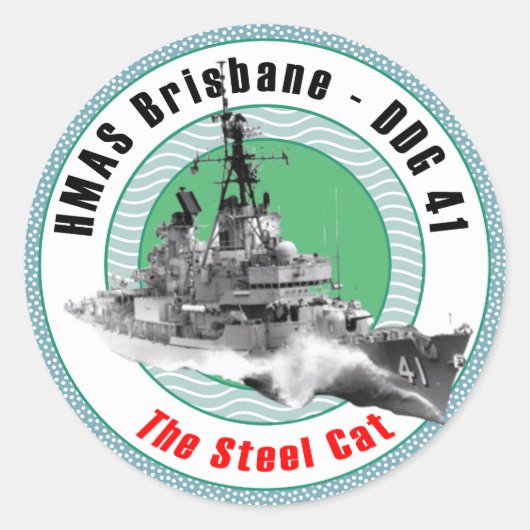 Sticker Rond HMAS Brisbane DDG 41 (Devant)