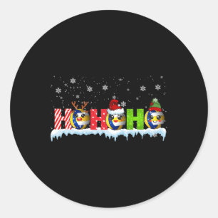 Sticker Rond Ho3 Drôle Xmas Reindeer Père Noël Elf Volleyball P