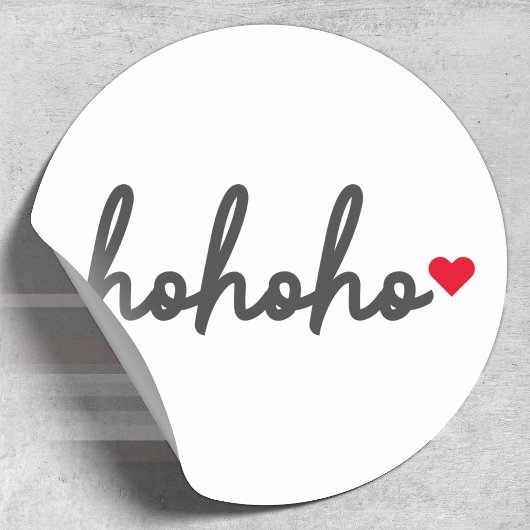 Sticker Rond Ho Ho | Christmas Heart Modern Minimalist