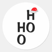 Sticker Rond Ho Ho Ho : Joyeux Noël (Devant)