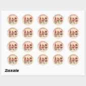 Sticker Rond Ho Ho Ho ! Noël des mignons nordics (Feuille)