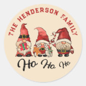 Sticker Rond Ho Ho Ho ! Noël des mignons nordics (Devant)