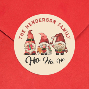 Sticker Rond Ho Ho Ho ! Noël des mignons nordics
