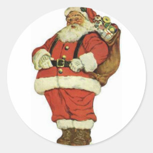 Sticker Rond Ho Ho Ho Santa Claus